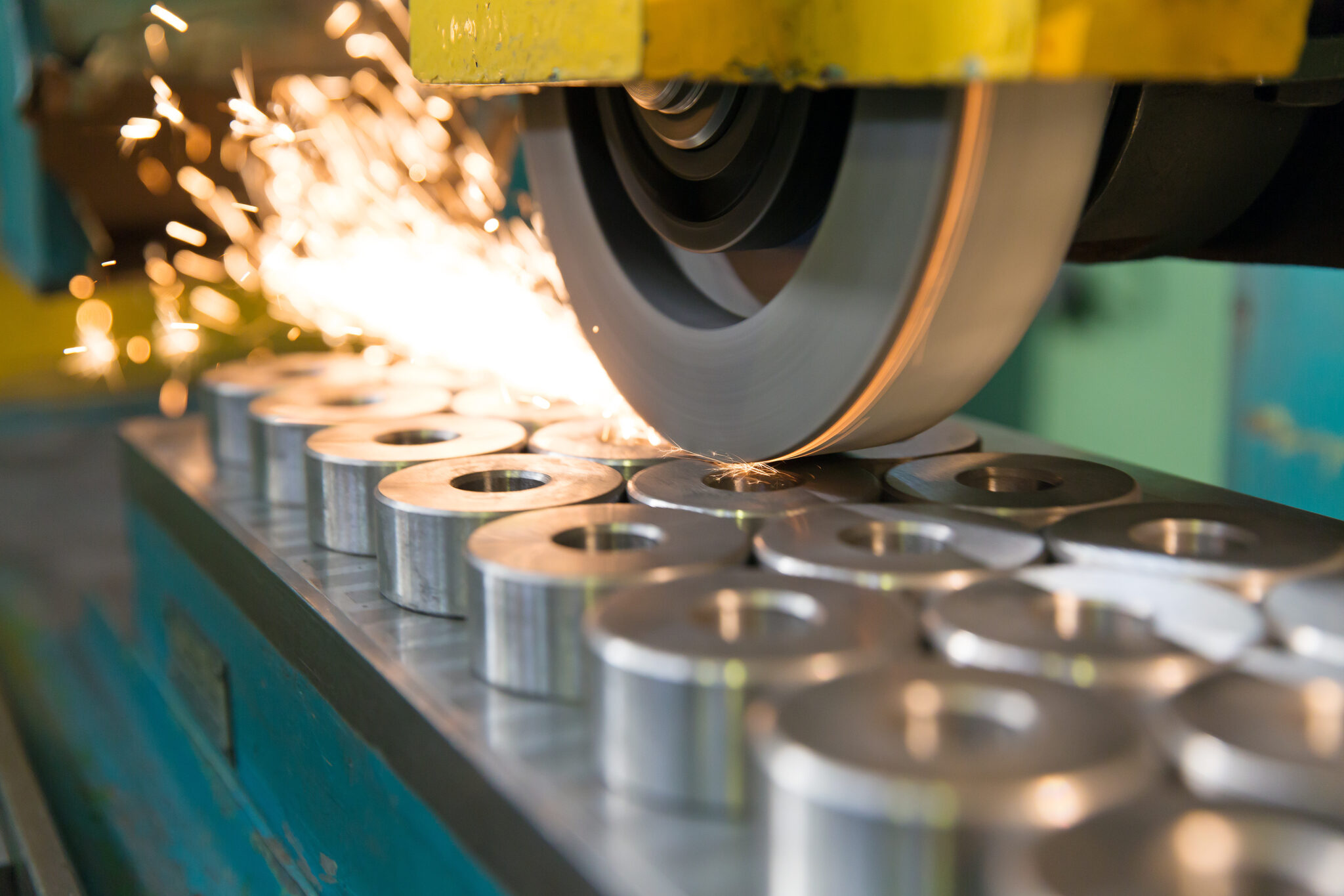 Finishing Metal Working On Horizontal Surface Grinder Machine